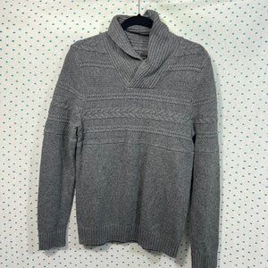 Marc Anthony Gray Collared Thick Knit Pull-Over Sweater